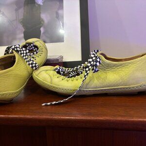 GREEN  lace up womens casual FLATS/ SNEEKERS